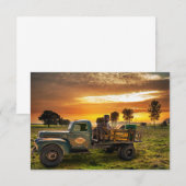 Antiek ophaalslag in het platteland bedankkaart (Voorkant / Achterkant)