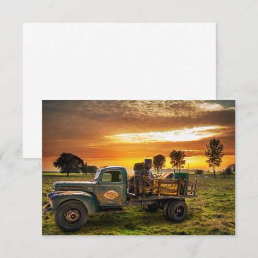 Antiek ophaalslag in het platteland bedankkaart (Voorkant / Achterkant)