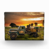 Antiek ophaalslag in het platteland fotoblokken (Voorkant)