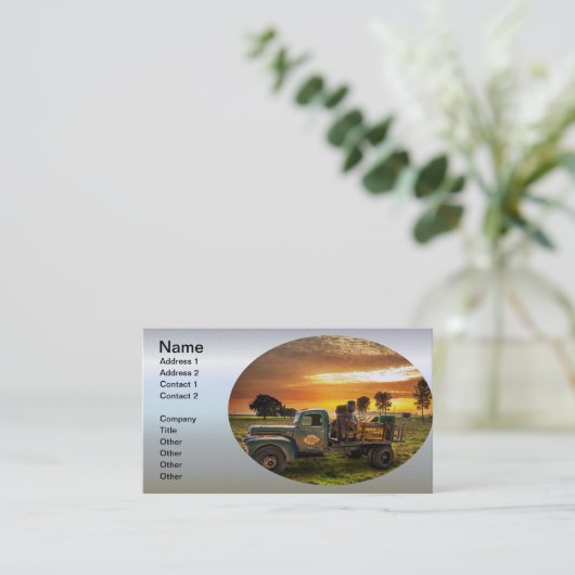 Antiek ophaalslag in het platteland visitekaartje (Staand voorkant)