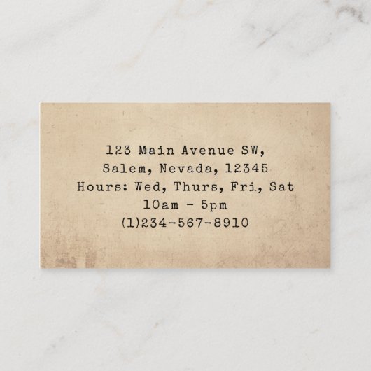  Antiek Opslaglijst Primitief Visitekaartje (Achterkant)