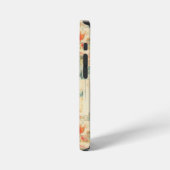 Antiek Oranje Blauw Bloemmotief Vervagende Ephemer iPhone Hoesje (Linkerkant)