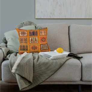 Antiek Oranje Turks Kilim Carpet Rug Kussen