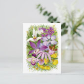 Antiek/ orchideeën Floral Briefkaart (Staand voorkant)