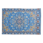 Antiek Oriëntaals Blauw Perzisch Turks Tapijt Kussensloop (Achterkant-Links)