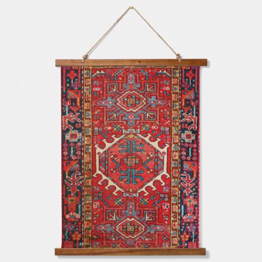 Antiek-Oriental Rug Pattern Hangend Wandkleed (Voorkant)