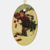 Antiek Ornament kerstillustratie (Links)