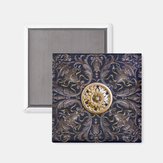 Antiek Ornament met goudplaten Magneet (Voorkant / Achterkant)