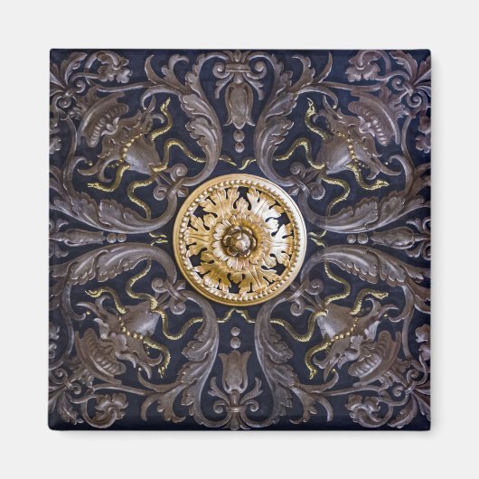 Antiek Ornament met goudplaten Magneet (Voorkant)