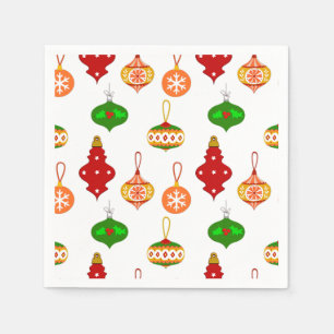 Antiek Ornament Patroon in Rood, Groen en Wit Servet