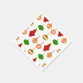 Antiek Ornament Patroon in Rood, Groen en Wit Servet (Hoek)