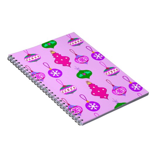 Antiek Ornament Patroon in Roze, Blauwgroen en Orc Notitieboek (Rechterzijde)