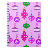 Antiek Ornament Patroon in Roze, Blauwgroen en Orc Notitieboek (Voorkant)