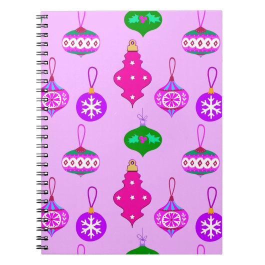 Antiek Ornament Patroon in Roze, Blauwgroen en Orc Notitieboek (Voorkant)