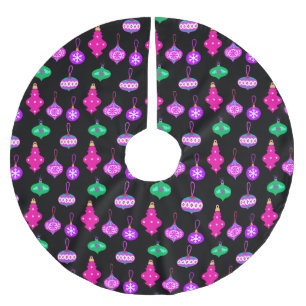 Antiek Ornament Patroon in Roze, Blauwgroen en Zwa Kerstboom Rok