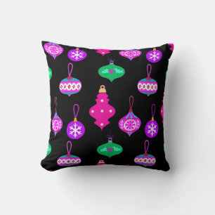 Antiek Ornament Patroon in Roze, Blauwgroen en Zwa Kussen