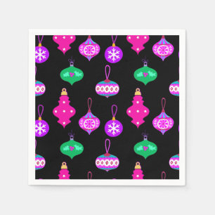 Antiek Ornament Patroon in Roze, Blauwgroen en Zwa Servet