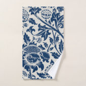 Antiek ornamental Floral white on marine Bad Handdoek (Handdoek)