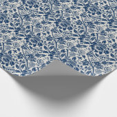 Antiek ornamental Floral white on marine Cadeaupapier (Hoek)