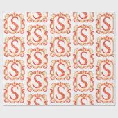 Antiek Ornamental Monogram - hoofdletter S Cadeaupapier (Vlak)