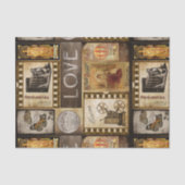 Antiek oud  lakschildpad tissuepapier (Voorkant)