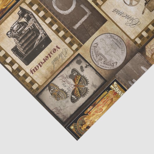 Antiek oud  lakschildpad tissuepapier (Detail)