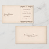 Antiek oud papier visitekaartje (Voorkant / Achterkant)