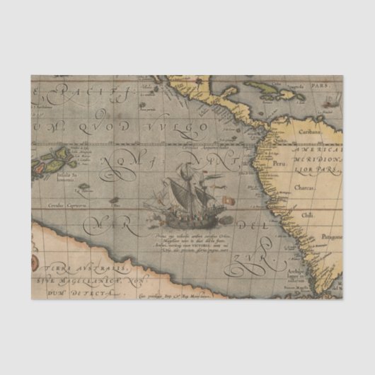  Antiek oud papier voor Wereldkaart (Voorkant)