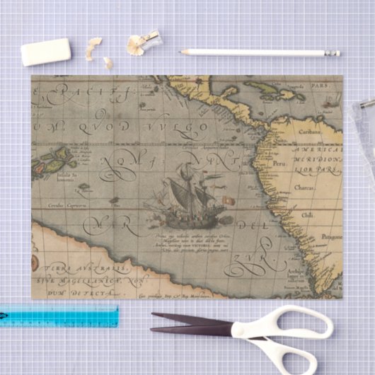  Antiek oud papier voor Wereldkaart (Craft)