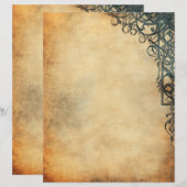 Antiek oud  perkamentpapier (Voorkant / Achterkant)