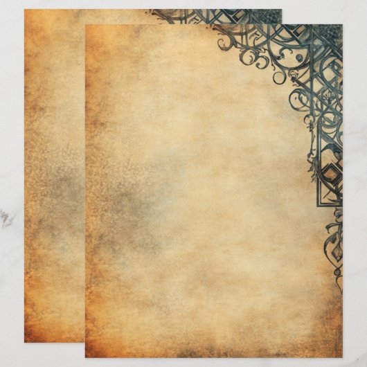 Antiek oud  perkamentpapier (Voorkant / Achterkant)