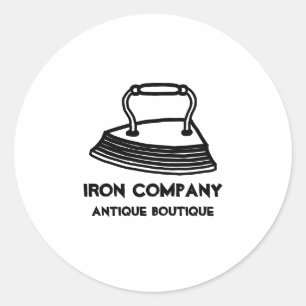 Antiek Oud Strijkijzer Ronde Sticker