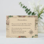 Antiek Oud Wereldkaart Bieden Invoegen Informatiekaartje (Staand voorkant)