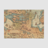 Antiek oud Wereldkaart decoupage papier (Voorkant)