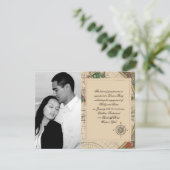 Antiek Oud Wereldkaart Verloving Kaart (Staand voorkant)