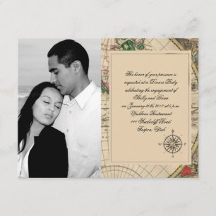 Antiek Oud Wereldkaart Verloving Kaart