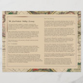 Antiek oud Wereldkaart weddenschap Thalia (Achterkant)