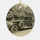 Antiek oude auto- sierplant keramisch ornament (Links)