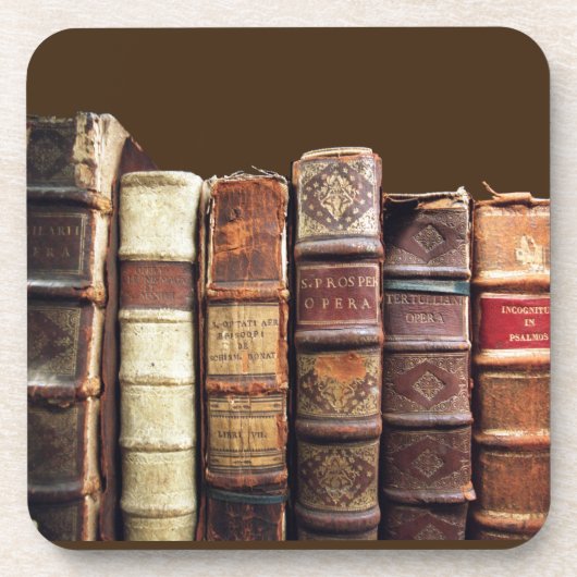 Antiek Oude Boeken Tomes Gift Drankjes Onderzetter (Voorkant)