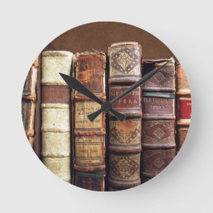 Antiek Oude Boeken  Tomes Gift Ronde Klok