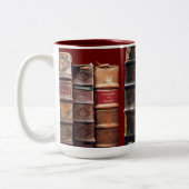 Antiek Oude Boeken  Tomes Gift Tweekleurige Koffiemok (Links)