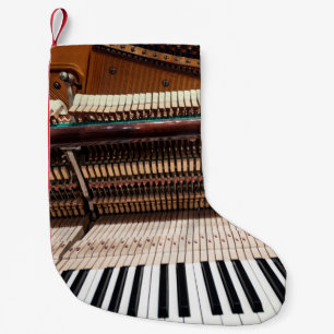 Antiek oude concertpianofoto kleine kerstsok