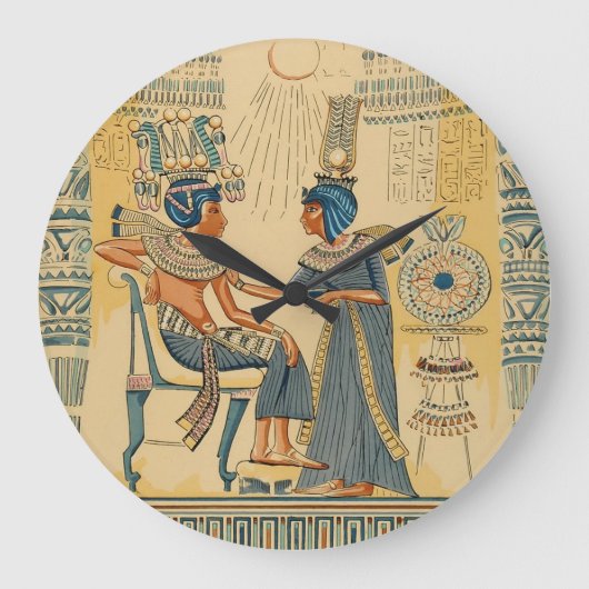  Antiek Oude Egyptische Royalty Grote Klok (Voorkant)
