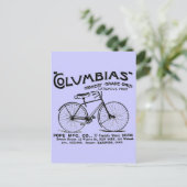 Antiek oude fiets met fashioned briefkaart (Staand voorkant)