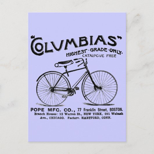 Antiek oude fiets met fashioned briefkaart (Voorkant)