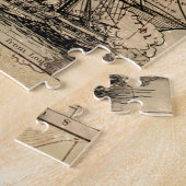 Antiek Oude Generaal Frankrijk Kaart & Schip Legpuzzel (Zijkant)