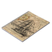 Antiek Oude Generaal Frankrijk Kaart & Schip Notitieboek (Linkerzijde)