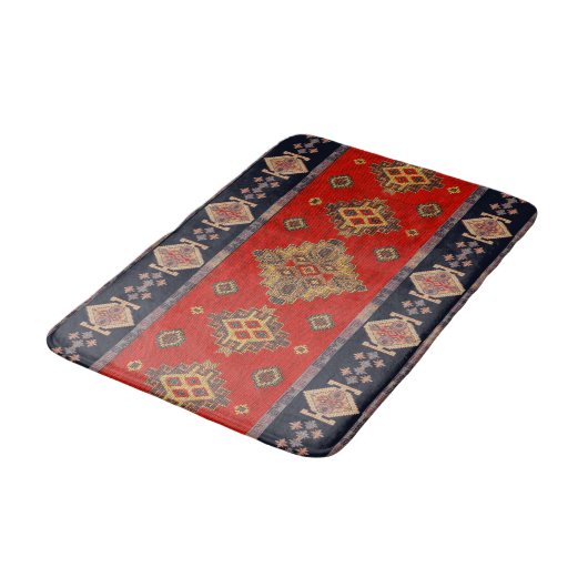 Antiek Oude Goud Onyx Rood Kilim Turks Badmat (Gekanteld)