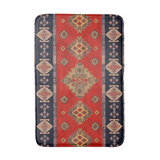 Antiek Oude Goud Onyx Rood Kilim Turks Badmat (Voorkant Verticaal)