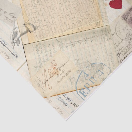 Antiek oude handgeschreven brieven en tijdschrifte tissuepapier (Detail)